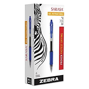 【中古】【輸入品・未使用】ゼブラ サラサ ノック式 ゲルペン ブルーインク 太字 12本入り
