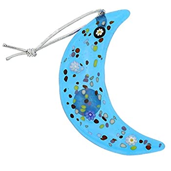 【中古】【輸入品・未使用】GlassOfVenice ムラーノガラス 月 クリスマスオーナメント アクア｜スカイマーケットプラス
