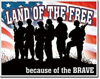【中古】【輸入品・未使用】Land of the Free Because of the Brave Military Veterans Tin Collectible Signギフト 24,607円