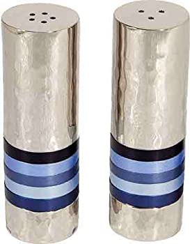 【中古】【輸入品・未使用】Yair Emanuel Hammered Salt and Pepper Shaker Set- Blues