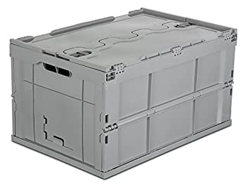 【中古】【輸入品・未使用】Mount-It! 折りたたみ式大型収納容器 蓋付き 23x15x13インチ 65リットル グレー (1パック)