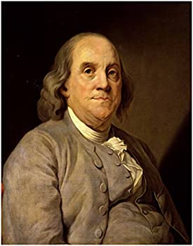 【中古】【輸入品・未使用】Historic再印刷アートby Artdash : Benjamin Franklin公式Portrait 8"×10" print ホワイト|スカイマーケットプラス
