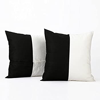【中古】【輸入品・未使用】水平ストライプコットンクッションcover-ペア 20 x 20 ブラック PRCT-HS06-CC20PR｜スカイマーケットプラス 11,379円