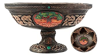 【中古】【輸入品・未使用】Ebros古代ケルトツリーのLife OfferingボウルFigurine 8.5?" H Celtic Trinity Knotwork DecorativeユーティリティホルダーServing Bowl Statue|スカイマーケットプラス