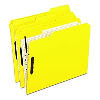 【中古】【インポート品・未当て嵌める】Folders with Embossed Fasteners, 1/3 Cut Top Tab, Letter, Yellow, 50/Box (並行輸入品)