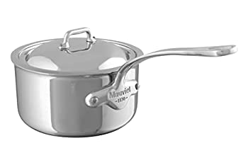 【中古】【インポート品・未当て嵌める】Mauviel Made In France M\u0027Cook 5 Ply Stainless Steel 5210.21 3.7 Quart Saucepan with Lid, Cast Stainless Steel Handle by Mauviel