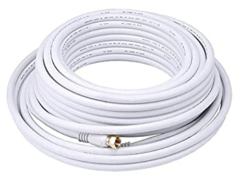 【中古】【輸入品・未使用】Monoprice 約15.2m (50 フィート) RG6 (18AWG) 75Ω 4重シールド、CL2 同軸ケーブル F型 コネクタ付き - ホワイト
