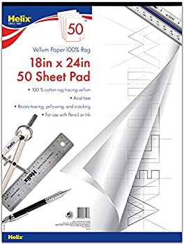 【中古】【輸入品・未使用】Helix Vellum Pad, 18 x 24 Inch, 50 Sheets, White (37107) by Helix