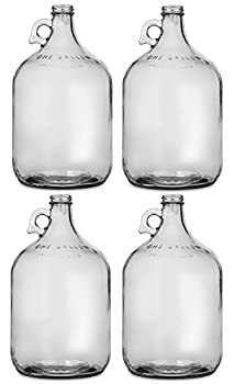 【中古】【インポート品・未当て嵌める】E.C. Kraus 1gal ガラスジャグ (4個容器に並べる)
