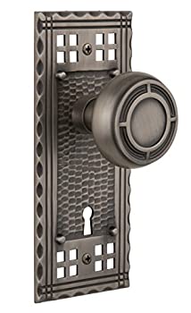 【中古】【輸入品・未使用】Nostalgic Warehouse Craftsman Plate with Keyhole Mission Knob, Mortise - 2.25, Antique Pewter by Nostalgic Warehouse｜スカイマーケットプラス
