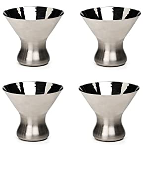 【中古】【輸入品・未使用】RSVP Endurance 18/8 Stainless Steel 8 Ounce Stemless Martini Glass, Set of 4 by R.S.V.P.|スカイマーケットプラス