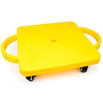 【中古】【輸入品・未使用】(Yellow) - 29cm Gym Class Scooter Sliding Board with Non-Skid Castors and Safety Handles by K-Roo Sports