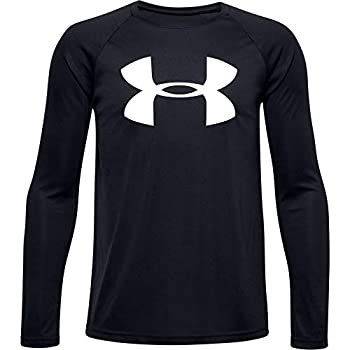 【中古】【輸入品・未使用】Under Armour ティーンボーイズ テック ビッグロゴ 長袖 Youth Small ブラック