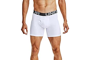 【中古】【インポート品・未当て嵌める】Under Armour メンズ チャージドコットン 6in ボクサーズボン下 3枚容器に並べる 白いこと(100)/白いこと、XXL大きさ