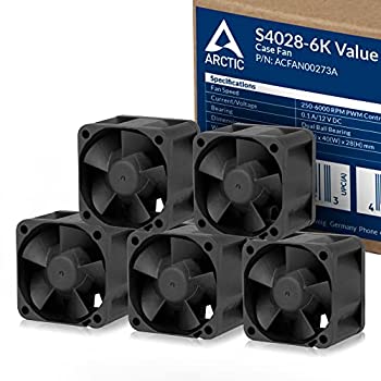 【中古】【インポート品・未当て嵌める】ARCTIC S4028-6K (5容器に並べる) - 40x40x28粍 気違い 250-6000RPM PWM取り締まり 4ピンコネクタ DC12V 黒いこと