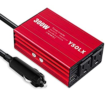 【中古】【輸入品・未使用】車用パワーインバーター 300W カープラグアダプターコンセント DC12V~110V ACコンバーター 4.2AデュアルUSBカーチャージャー付き ノートパソコン