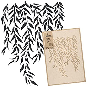 【中古】【輸入品・未使用】再利用可能なプラスチック壁ステンシル // Weeping WILLOW'S Serenity // アートクラフトマイラーテンプレート (45x65cm)