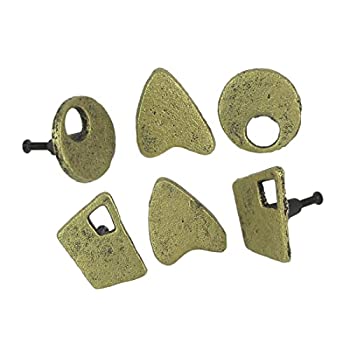 【中古】【輸入品・未使用】Zeckos 引き出しプルノブ アンティークブロンズ仕上げ 中世風 モダン 原子形 6個セット