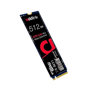 【中古】【インポート品・未当て嵌める】Addlink S70 Lite 512GB 超耐久性 ゲーミングSSD 最大限度す早さ3000MB/秒 内蔵ソリッドステートハードドライブ - M.2 2280 PCIe 3.0 NVMe Gen3X4 TLC