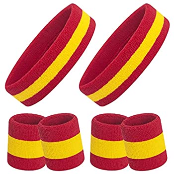 【中古】【輸入品・未使用】ONUPGO スウェットバンド6点セット - ヘッドバンド/リストバンド レディース メンズ ガールズ ボーイズ ジム ワークアウト ヨガ 超快適 スポーツ