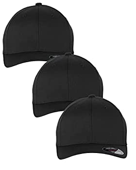 【中古】【インポート品・未当てはめる】Flexfit メンズ アスレチック 野球 相応う旗がしら 3容器に並べる, 黒いこと, Large-X-Large