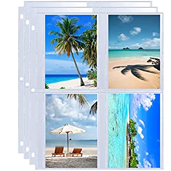 【中古】【輸入品・未使用】3.5 x 5インチ フォトアルバムリフィルページ 3リングバインダー用 超透明写真スリーブ 480枚の写真を保持 両面4ポケット写真ページ トップロー