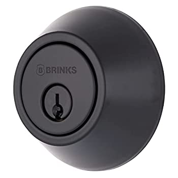【中古】【輸入品・未使用】BRINKS - トランジショナルシングルシリンダーデッドボルト マットブラック - 厳格な住宅保護設計 ANSIグレード2セキュリティ(E2401-122)
