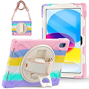 【中古】【輸入品・未使用】TSQQST iPad 第10世代 ケース ピンク キッズ ガールズ 2022 | iPad 第10世代 ケース 10.9インチ スクリーンプロテクター+鉛筆ホルダー+回転スタ