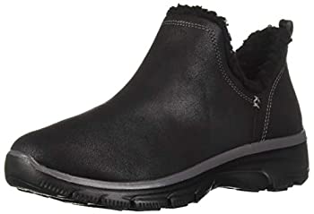 【中古】【インポート品・未当てはめる】Skechers レディース イージーゴーイング埋めスコップ カラーブーティー フェイクファートリムアンクルブーツ, 黒いこと, 7.5