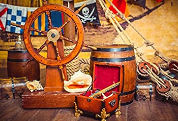 【中古】【輸入品・未使用】Yeele 8?x 6ft航海海賊スタイルBackdrop Wood Barrelステアリングホイール舵フォト背景パーティーバナー装飾BoyセーラーPortrait写真ブースShoo