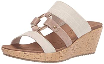【中古】【輸入品・未使用】Skechers レディース スライドウェッジサンダル, ナチュラル, 6