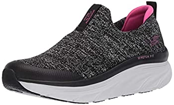 【中古】【輸入品・未使用】Skechers レディース D'lux Walker-クイックアップグレードスニーカー, ブラック/ピンク, 10