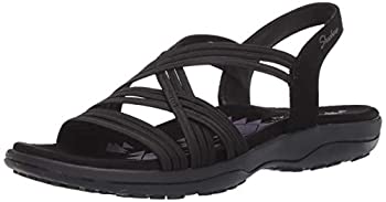 【中古】【インポート品・未当て嵌める】Skechers レディース マルチストラップ サンダル 運動競技 US 大きさ: 9 Wide 色合い: 黒いこと