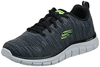 【中古】【輸入品・未使用】Skechers Men's Track Front Runner Lace-up Sneaker Oxford, Charcoal/Black, 9.5 Wide