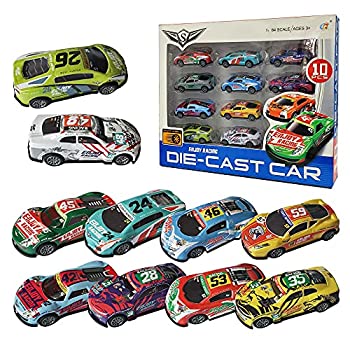 【中古】【輸入品・未使用】Himeeu プルバック レーシングカー ダイキャスト レースカー車両 3インチ 軽量 摩擦力 幼児向け ランダムカラー 10個セット|スカイマーケットプラス