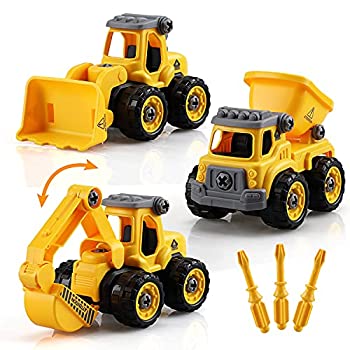 【中古】【輸入品・未使用】TOY Life 建設おもちゃ 乗り物 トラック 分解おもちゃ サンドボックス おもちゃ トラックセット 掘削機 組み立て車 ドリル付きおもちゃ 最高のギ｜スカイマーケットプラス