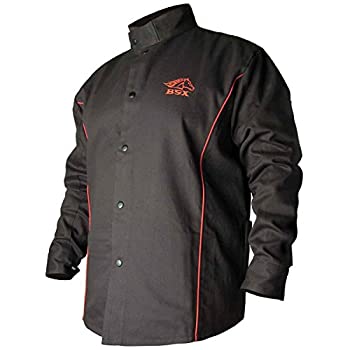 【中古】【輸入品・未使用】BSX ビーエスエックス フレームレジスタント コットン （難燃性コットン） ウェルディング （溶接用） ジャケット ブラック (L)｜スカイマーケットプラス