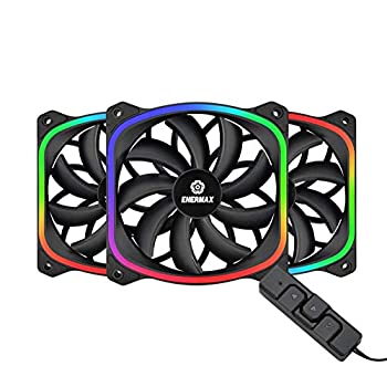 【中古】【インポート品・未当て嵌める】Enermax Squa RGB PWM 120粍 入れもの気違い 居住地能力のある RGB同時発生 お母さんゲーム盤/抑えつけるボックス席 3気違い容器に並べる 黒いこと UCSQARGB12P-BP3