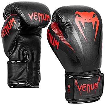 【中古】【輸入品・未使用】Venum インパクト ボクシンググローブ Impact Boxing Gloves - Black/Red (16oz)