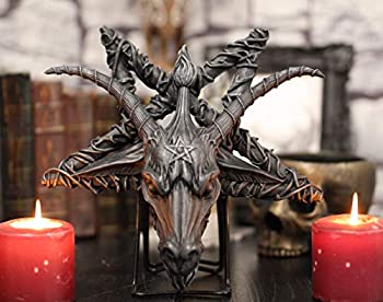 【中古】【輸入品・未使用】Ebros Sabbatic Goat of Mendes Samael Lilith Baphomet Head On Inverted Pentagram Star 壁掛け飾り額 幅10.5インチ 悪魔崇拝 ルシファーシン