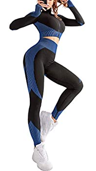 【中古】【輸入品・未使用】OLCHEE レディース 2ピース トラックスーツ ワークアウトセット - ハイウエストレギンス クロップトップ US サイズ: 2-4