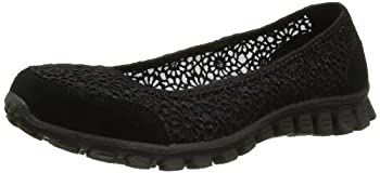 【中古】【輸入品・未使用】Skechers Sport Women's Sweetpea Slip-On Flat,Black Mesh/Suede/Charcoal Trim,11 M US