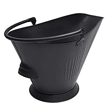 【中古】【輸入品・未使用】Amagabeli バケット 暖炉用 組み立て済み ペレットストーブ 屋内と屋外 ホットアッシュキャリアコンテナ ブラックファイヤーサイド燃料缶 頑丈な