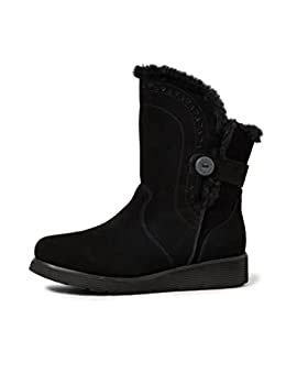 【中古】【インポート品・未当て嵌める】Skechers レディース ミッドアペックス ブーツ 冬, 黒いこと, 6 靴-レディース靴-その他