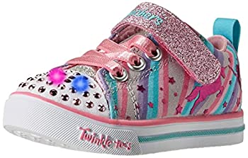 【中古】【インポート品・未当て嵌める】Skechers キッズ スパークル ライトマジカル 虹霓 スニーカー US 大きさ: 1 Little Kid 色つや: 薄墨色
