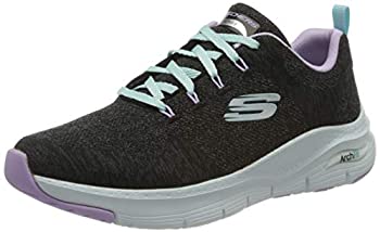 【中古】【輸入品・未使用】Skechers Women's Arch FIT Sneaker, Black Knit/Lavender Trim|スカイマーケットプラス