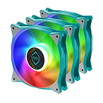 【中古】【インポート品・未当て嵌める】Iceberg サーマル 内燃機関ゲール アドレッサブル RGB 120粍 PWM デュアルボールベアリング ARGB 入れもの気違い (3個容器に並べる) ティール)