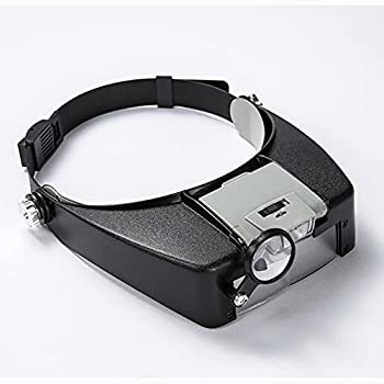 【中古】【輸入品・未使用】Meichoon ヘッドバンド 拡大鏡 1.5X 3X 6.5X 8X アイウェア 拡大鏡 LEDライト2個付き ヘッドランプ 読書ジュエリー製作用｜スカイマーケットプラス