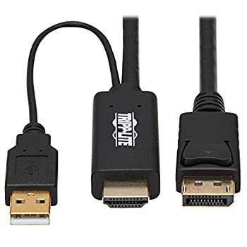 【中古】【インポート品・未当て嵌める】Tripp Lite HDMIからディスプレイポートアダプターケーブル 積極的 4K USBワット数 M/M 2M (P567-02M) 変換コネクタ・ケーブル-パソコン・周辺機器-PCアクセサリー