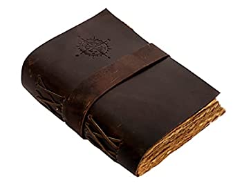 【中古】【インポート品・未当て嵌める】羅針儀 ビンテージ なめし革 逐次刊行物 - アンティーク 御手々御手伝いさん 鍵を掛ける付き添い人レザーバウンドジャーナル デッキルエッジペーパー 男女兼用 日